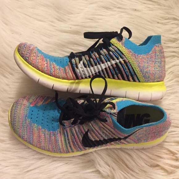 nike free run flyknit multicolor